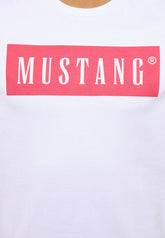 Mustang Style Alex C Logo Tee Męski T-Shirt Koszulka Nadruk General White 1013223 2045